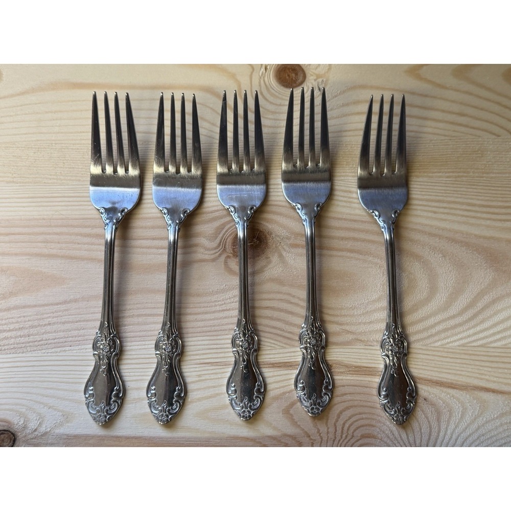 Reed & Barton HIGHGROVE Silverware 18/10 Stainless 5 Salad Forks DISCONTINUED